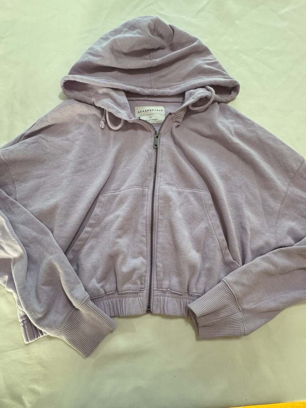 Aeropostale Women's Size M Lavender Cropped Full Zip Hoodie